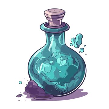 Potion Bottle Vector Sticker Clipart Bottle Of A Potion With Liquid