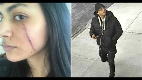 man slashes woman s face as she walks down new york city street