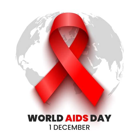 premium vector red ribbon world aids day poster illustration