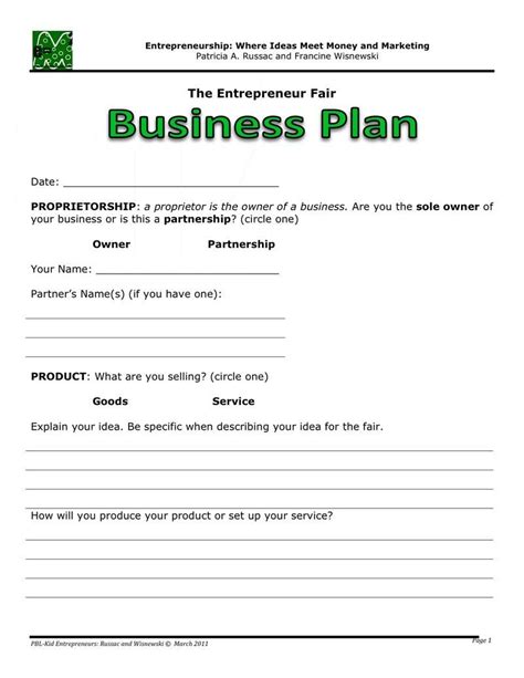 Basic Business Plan Template Business Plan Template Free Simple Business Plan Template