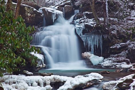 Filewinter Waterfall Ice Snow Rocks West Virginia