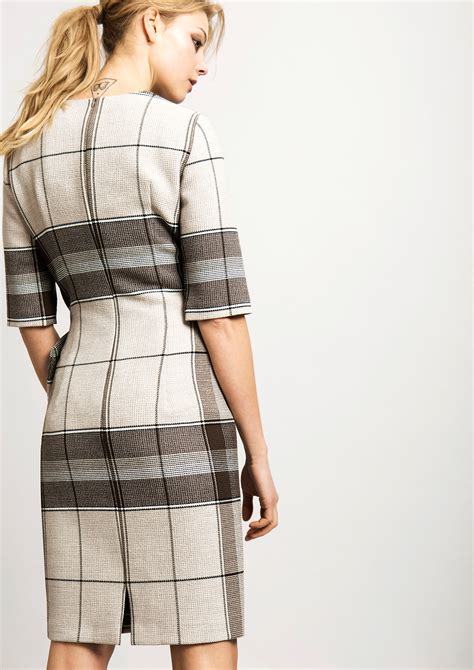 Fitted Checked Dress