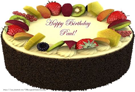 Happy Birthday Paul Cake Greetings Cards For Birthday For Paul Messageswishesgreetings Com