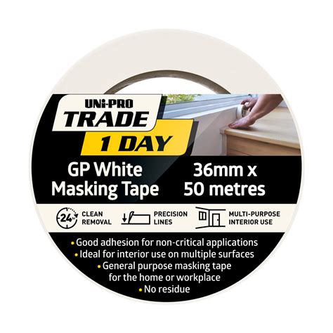Uni Pro Masking Tape White 24mm X 50mtrs Whiteheads Timber Sales Ballarat