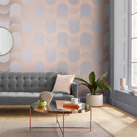 Eclipse Grey And Rose Gold Wallpaper