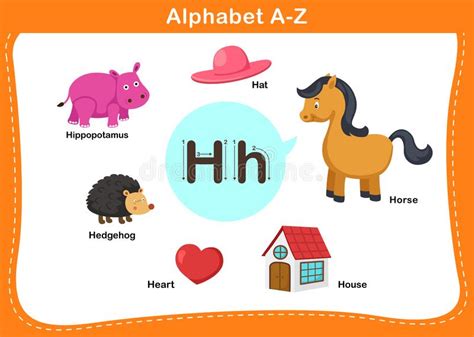 English Alphabet Letter H Hat Stock Illustrations 64 English Alphabet