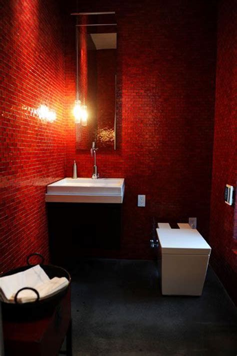 Modern small bathroom designing idea. 39 red bathroom tile ideas and pictures