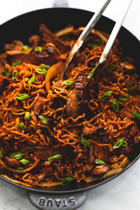 One Pan Spicy Korean Beef Noodles Recipe Made With A Simple Korean Marinade And Ramen Noodles