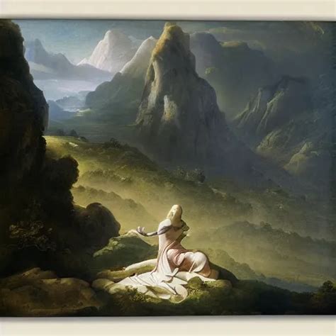 Ethereal God In A Misty Mountain Valley Baroque Stable Diffusion