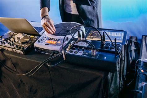 Dj Trance Music Equipment Stage Performs Stock Photo Image Of Hobby