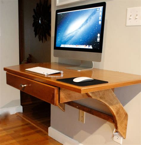Client build of a wall / surface mount computer.pc is intended for a media server. Wall Mounted Computer Desk. $460.00, via Etsy. | Wall mounted computer desk, Diy wood desk ...
