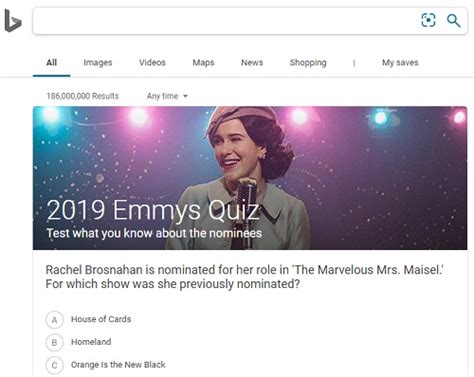 We will soon update you with some interesting bing news quiz as well under. Bing 2020 Emmys Quiz | bingweeklyquiz.com
