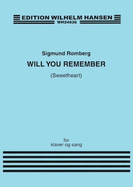 Will You Remember By Sigmund Romberg Softcover Sheet Music For Piano Accompaniment Vocal