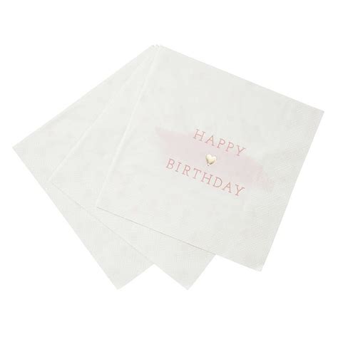 Pink White HAPPY BIRTHDAY Party Napkins Pack Of Pink Happy Birthday Birthday Napkins