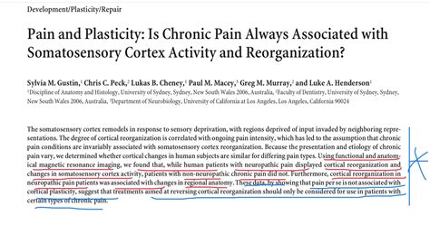 Lno P On Twitter Pain And Plasticity Is Chronic Pain