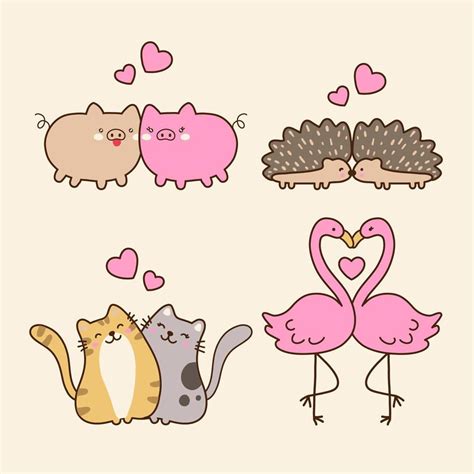 Cute Animals Couple Collection Download Free Vectors Clipart Graphics And Vector Art