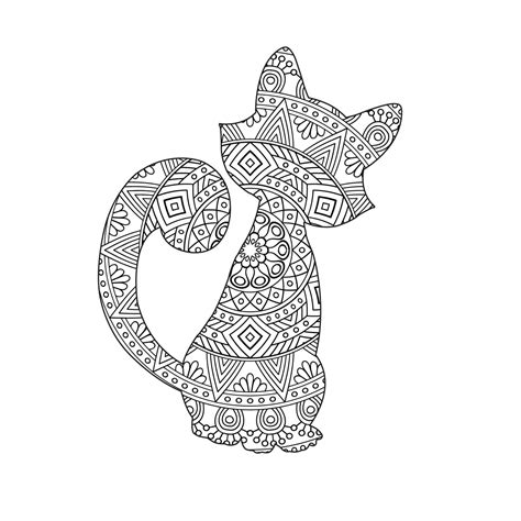 Mandala Cat Coloring Page Sheet 19 Download Print Now