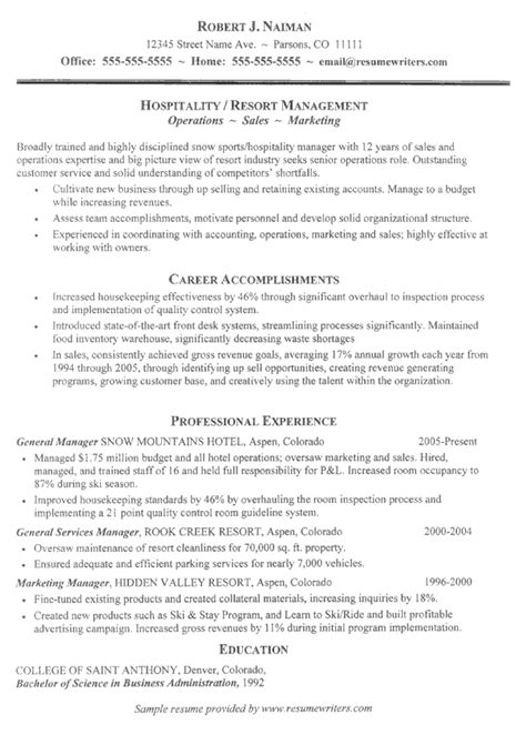 Hospitality Resume Examples Chef Resume Free Resume Samples
