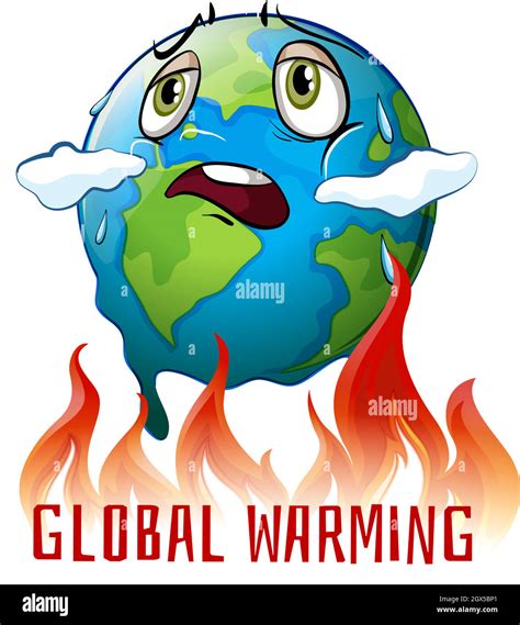 Global Warming Poster With Earth On Fire Stock Vector Image And Art Alamy