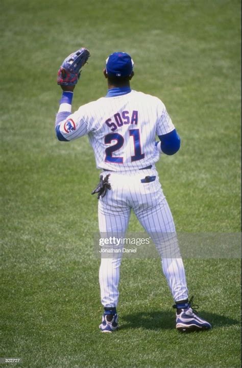 Outfielder Sammy Sosa Of The Chicago Cubs In Action During A Game