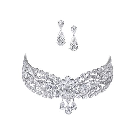 Diamond Choker Necklace And Earrings Moussaieff Moussaieff