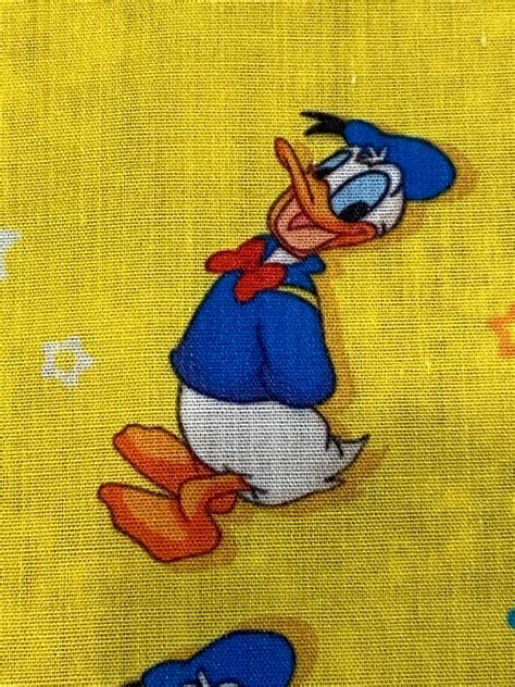 Donald Duck Fabric Yellow Background Fat Quarter Fabric Etsy