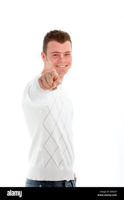 Pointing Smiling Hi Res Stock Photography And Images Alamy