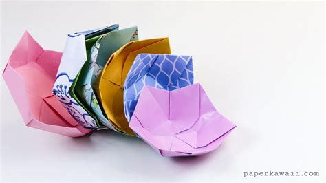 Origami Flower Bowl Tutorial Paper Kawaii