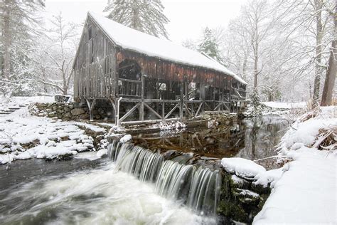 Snowflakes Are Flyin Vintage Grist Mill Photograph By Thomas