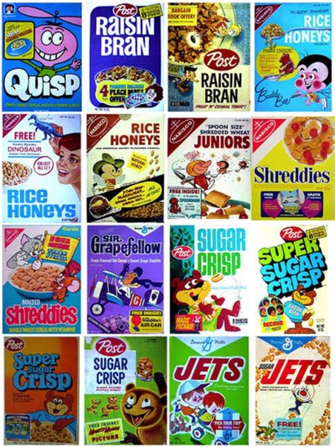 60s Cereals Vintage Cereal Boxes Cereal Packaging Cereal Box Design
