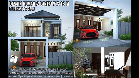 Desain rumah renovasi 5x12 meter 2 lantai info pemesanan desain: DESAIN RUMAH 2 LANTAI 7X18 M , 4 KAMAR TIDUR - YouTube