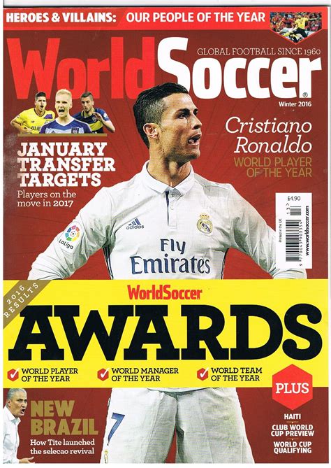 World Soccer Football Magazine Winter 2016 World Soccer Awards Vol