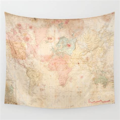 Another Vintage World Map Wall Tapestry By Mjbphotodesign Society6