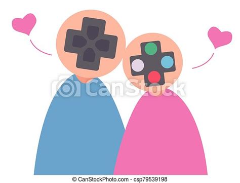 Simple Illustration Of A Couple Gamer Simple Cute And Very Unique