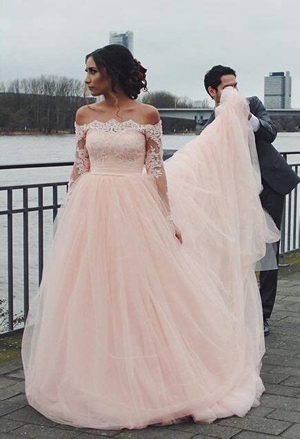Pale Pink Wedding Dress With Sleeves Blush Pink Wedding Dress Pink