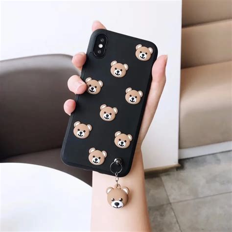 3d Teddy Bear Soft Silicone Shockproof Phone Case For Iphone X 7 7plus