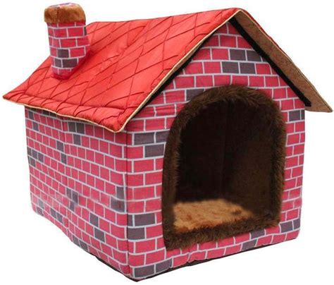 Ushang Pet Indoor Large Dog House Beds Soft Red Pet Kennel