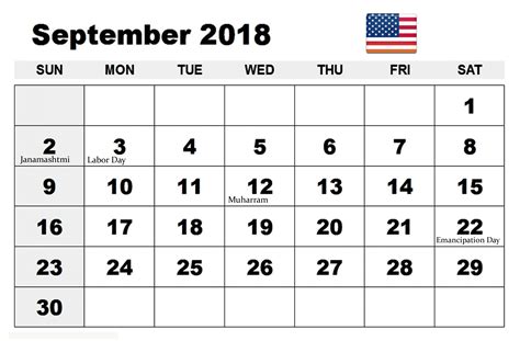 September Printable Calendar