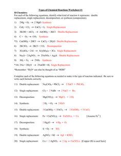 Hcl + naoh à h2o + nacl. Answer key for the Balance Chemical Equations worksheet ...