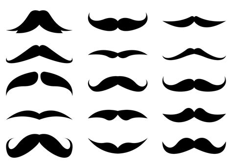 Mustache Collection Vector Design Illustration Set Isolated On White