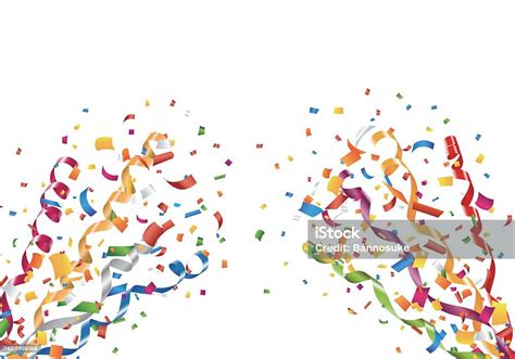 Exploding Party Confetti And Streamers Stock Illustration Download