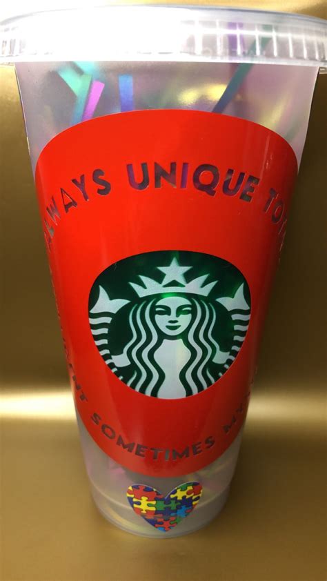 Autism Cup Starbucks Cold Cup Etsy