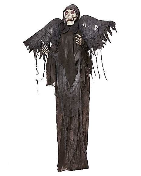 6 Ft Animated Light Up Hanging Reaper With Wings Spencers