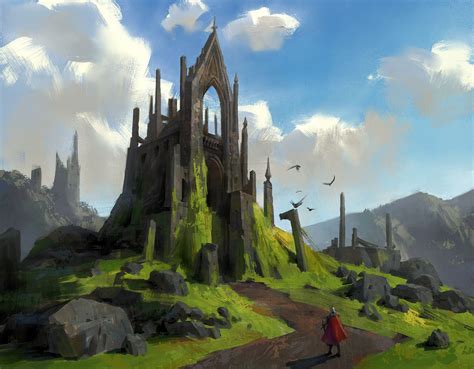 Artstation Ruined Castle Lee B Fantasy Landscape Fantasy Concept