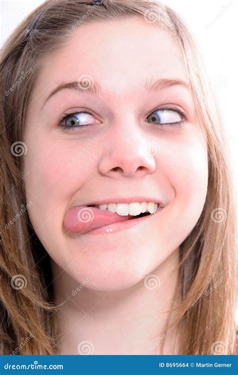 Woman Making Faces Stock Photo Image Of Brunette High 8695664
