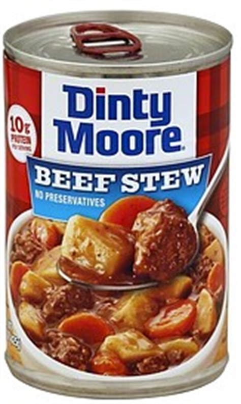 Taste and season stew with salt, if needed. Dinty Moore Beef Stew 15.0 oz Nutrition Information | ShopWell