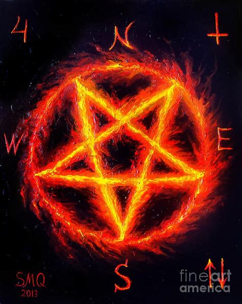 Satanic Fire Pentagram Hail 666 By Sofia Goldberg Satanic Art
