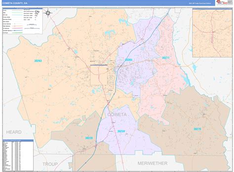 Coweta County Ga Wall Map Color Cast Style By Marketmaps