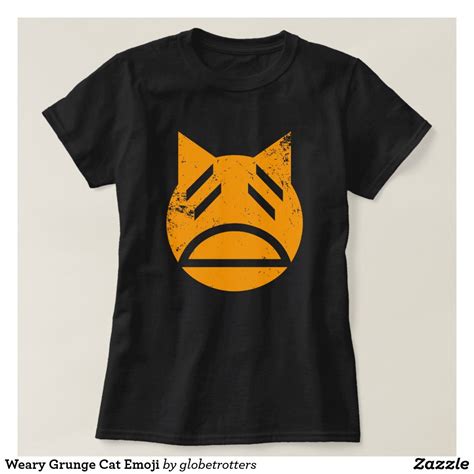 Weary Grunge Cat Emoji T Shirt Asian Cat Cat Emoji Geeky T Weary