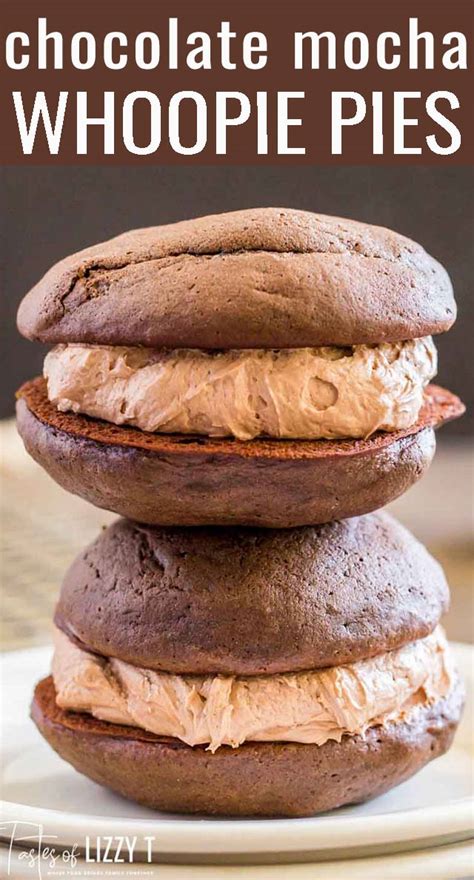 Mocha Whoopie Pies With Mocha Buttercream Filling Tastes Of Lizzy T